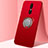 Coque Ultra Fine Silicone Souple Housse Etui avec Support Bague Anneau Aimante Magnetique A01 pour Oppo A9 Rouge