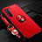 Coque Ultra Fine Silicone Souple Housse Etui avec Support Bague Anneau Aimante Magnetique A01 pour Oppo F15 Rouge