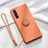 Coque Ultra Fine Silicone Souple Housse Etui avec Support Bague Anneau Aimante Magnetique A01 pour Oppo Find X2 Neo Orange