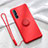 Coque Ultra Fine Silicone Souple Housse Etui avec Support Bague Anneau Aimante Magnetique A01 pour Oppo Reno3 Pro Rouge