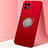 Coque Ultra Fine Silicone Souple Housse Etui avec Support Bague Anneau Aimante Magnetique A01 pour Oppo Reno4 SE 5G Rouge