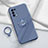 Coque Ultra Fine Silicone Souple Housse Etui avec Support Bague Anneau Aimante Magnetique A01 pour Oppo Reno5 Pro 5G Gris Lavende