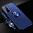 Coque Ultra Fine Silicone Souple Housse Etui avec Support Bague Anneau Aimante Magnetique A01 pour Samsung Galaxy S21 5G Bleu