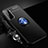 Coque Ultra Fine Silicone Souple Housse Etui avec Support Bague Anneau Aimante Magnetique A01 pour Samsung Galaxy S24 5G Bleu et Noir