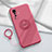 Coque Ultra Fine Silicone Souple Housse Etui avec Support Bague Anneau Aimante Magnetique A01 pour Vivo X50 5G Vin Rouge