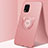 Coque Ultra Fine Silicone Souple Housse Etui avec Support Bague Anneau Aimante Magnetique A01 pour Xiaomi Mi 10 Lite Or Rose