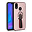 Coque Ultra Fine Silicone Souple Housse Etui avec Support Bague Anneau Aimante Magnetique A02 pour Huawei P20 Lite Or Rose