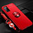 Coque Ultra Fine Silicone Souple Housse Etui avec Support Bague Anneau Aimante Magnetique A02 pour Oppo A52 Rouge