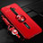 Coque Ultra Fine Silicone Souple Housse Etui avec Support Bague Anneau Aimante Magnetique A02 pour Oppo Reno2 Z Rouge