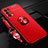 Coque Ultra Fine Silicone Souple Housse Etui avec Support Bague Anneau Aimante Magnetique A02 pour Oppo Reno5 5G Rouge