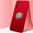 Coque Ultra Fine Silicone Souple Housse Etui avec Support Bague Anneau Aimante Magnetique A02 pour Realme V15 5G Rouge