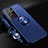 Coque Ultra Fine Silicone Souple Housse Etui avec Support Bague Anneau Aimante Magnetique A02 pour Samsung Galaxy S21 Ultra 5G Bleu