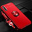 Coque Ultra Fine Silicone Souple Housse Etui avec Support Bague Anneau Aimante Magnetique A03 pour Huawei Honor 9X Rouge