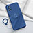 Coque Ultra Fine Silicone Souple Housse Etui avec Support Bague Anneau Aimante Magnetique A03 pour Oppo A72 Bleu