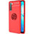 Coque Ultra Fine Silicone Souple Housse Etui avec Support Bague Anneau Aimante Magnetique A03 pour Oppo Reno3 Rouge