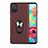 Coque Ultra Fine Silicone Souple Housse Etui avec Support Bague Anneau Aimante Magnetique A03 pour Samsung Galaxy A71 5G Vin Rouge