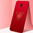 Coque Ultra Fine Silicone Souple Housse Etui avec Support Bague Anneau Aimante Magnetique A03 pour Xiaomi Redmi 8A Rouge