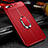 Coque Ultra Fine Silicone Souple Housse Etui avec Support Bague Anneau Aimante Magnetique A04 pour Oppo A12e Rouge