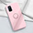 Coque Ultra Fine Silicone Souple Housse Etui avec Support Bague Anneau Aimante Magnetique A04 pour Oppo A52 Rose