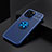 Coque Ultra Fine Silicone Souple Housse Etui avec Support Bague Anneau Aimante Magnetique A05 pour Apple iPhone 13 Pro Bleu