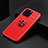 Coque Ultra Fine Silicone Souple Housse Etui avec Support Bague Anneau Aimante Magnetique A05 pour Apple iPhone 13 Pro Max Rouge