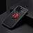 Coque Ultra Fine Silicone Souple Housse Etui avec Support Bague Anneau Aimante Magnetique A05 pour Apple iPhone 13 Pro Max Rouge et Noir