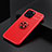 Coque Ultra Fine Silicone Souple Housse Etui avec Support Bague Anneau Aimante Magnetique A05 pour Apple iPhone 13 Pro Rouge
