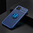 Coque Ultra Fine Silicone Souple Housse Etui avec Support Bague Anneau Aimante Magnetique A05 pour Apple iPhone 14 Bleu