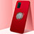 Coque Ultra Fine Silicone Souple Housse Etui avec Support Bague Anneau Aimante Magnetique A05 pour Oppo A92 Rouge