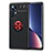 Coque Ultra Fine Silicone Souple Housse Etui avec Support Bague Anneau Aimante Magnetique A05 pour Xiaomi Mi 12 5G Rouge et Noir