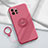 Coque Ultra Fine Silicone Souple Housse Etui avec Support Bague Anneau Aimante Magnetique A06 pour Apple iPhone 14 Pro Rouge