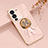 Coque Ultra Fine Silicone Souple Housse Etui avec Support Bague Anneau Aimante Magnetique AN2 pour Vivo V25 Pro 5G Rose