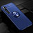 Coque Ultra Fine Silicone Souple Housse Etui avec Support Bague Anneau Aimante Magnetique D02 pour Xiaomi Mi Note 10 Bleu