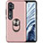 Coque Ultra Fine Silicone Souple Housse Etui avec Support Bague Anneau Aimante Magnetique D04 pour Xiaomi Mi Note 10 Or Rose