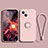 Coque Ultra Fine Silicone Souple Housse Etui avec Support Bague Anneau Aimante Magnetique G02 pour Apple iPhone 14 Or Rose