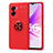 Coque Ultra Fine Silicone Souple Housse Etui avec Support Bague Anneau Aimante Magnetique JM1 pour OnePlus Nord N300 5G Rouge