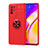 Coque Ultra Fine Silicone Souple Housse Etui avec Support Bague Anneau Aimante Magnetique JM1 pour Oppo F19 Pro+ Plus 5G Rouge