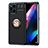 Coque Ultra Fine Silicone Souple Housse Etui avec Support Bague Anneau Aimante Magnetique JM1 pour Oppo Find X3 5G Or et Noir