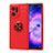 Coque Ultra Fine Silicone Souple Housse Etui avec Support Bague Anneau Aimante Magnetique JM1 pour Oppo Find X5 5G Rouge