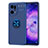 Coque Ultra Fine Silicone Souple Housse Etui avec Support Bague Anneau Aimante Magnetique JM1 pour Oppo Find X5 Pro 5G Bleu