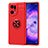 Coque Ultra Fine Silicone Souple Housse Etui avec Support Bague Anneau Aimante Magnetique JM1 pour Oppo Find X5 Pro 5G Rouge