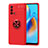 Coque Ultra Fine Silicone Souple Housse Etui avec Support Bague Anneau Aimante Magnetique JM1 pour Oppo Reno6 Lite Rouge