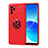 Coque Ultra Fine Silicone Souple Housse Etui avec Support Bague Anneau Aimante Magnetique JM1 pour Oppo Reno6 Z 5G Rouge