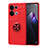 Coque Ultra Fine Silicone Souple Housse Etui avec Support Bague Anneau Aimante Magnetique JM1 pour Oppo Reno8 5G Rouge