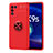 Coque Ultra Fine Silicone Souple Housse Etui avec Support Bague Anneau Aimante Magnetique JM1 pour Realme 9 SE 5G Rouge