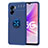 Coque Ultra Fine Silicone Souple Housse Etui avec Support Bague Anneau Aimante Magnetique JM1 pour Realme Q5i 5G Bleu