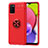 Coque Ultra Fine Silicone Souple Housse Etui avec Support Bague Anneau Aimante Magnetique JM1 pour Samsung Galaxy A02s Rouge