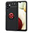 Coque Ultra Fine Silicone Souple Housse Etui avec Support Bague Anneau Aimante Magnetique JM1 pour Samsung Galaxy A13 4G Rouge et Noir