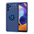 Coque Ultra Fine Silicone Souple Housse Etui avec Support Bague Anneau Aimante Magnetique JM1 pour Samsung Galaxy A32 5G Bleu