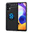 Coque Ultra Fine Silicone Souple Housse Etui avec Support Bague Anneau Aimante Magnetique JM1 pour Samsung Galaxy A32 5G Bleu et Noir